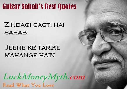 Shayari and poetry by Gulzar and His quotes on Love