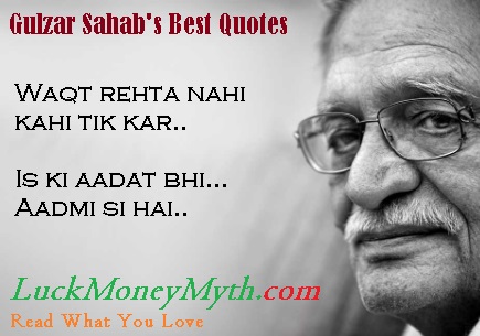 Gulzar quotes teaching the importance of Time