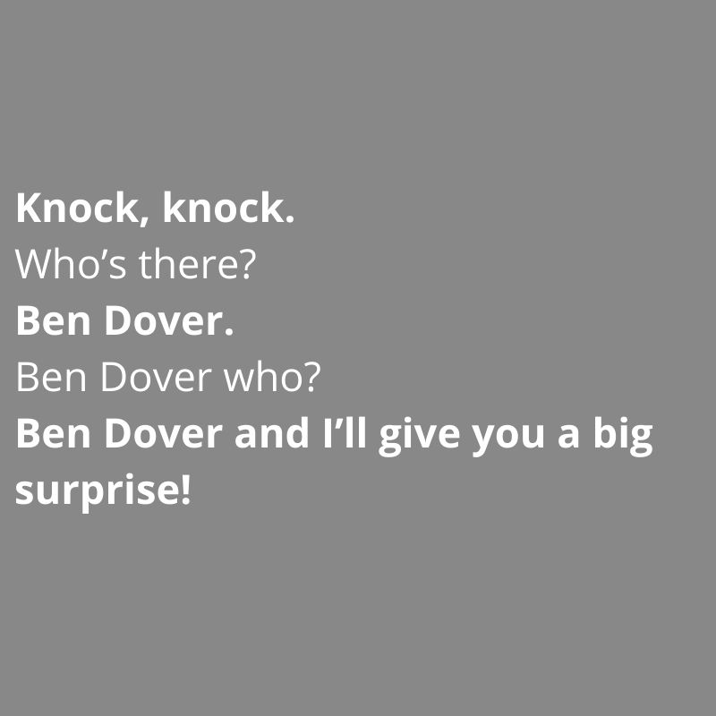 really funny knock knock jokes dirty