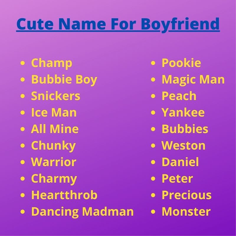 cute name for boyfriend