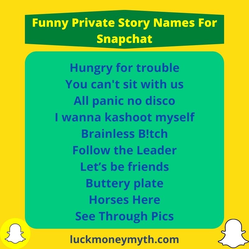400+ Good Funny Private Story Names For Snapchat - Best Ideas